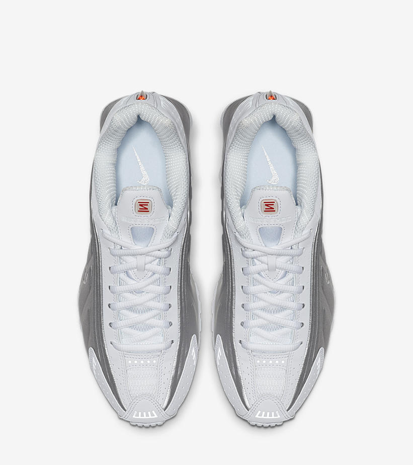 海外発売！ナイキ ショックス R4 “ホワイト/メタリックシルバー/マックスオレンジ” (NIKE SHOX R4 “White/Metallic Silver-Max Orange”) [AR3565-101]