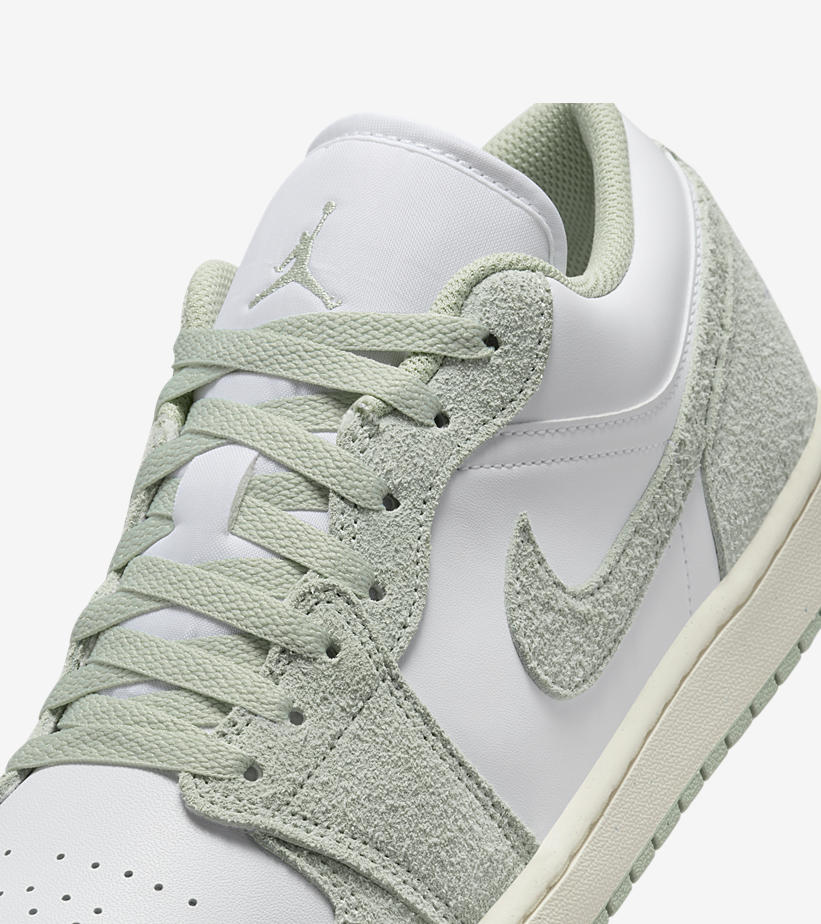 【2024年 4/15 発売】ナイキ エア ジョーダン 1 ロー “シャギースエード/ライトグリーン” (NIKE AIR JORDAN 1 LOW “Shaggy Suede/Light Green”) [FN5214-131]