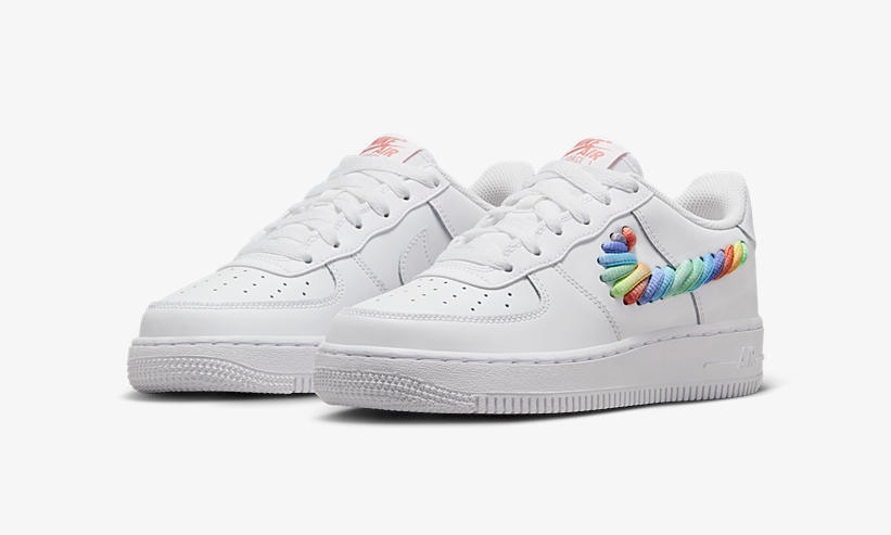 2024年 5/17 発売予定！ナイキ GS エア フォース 1 ロー “レインボーシューレーススウッシュ” (NIKE GS AIR FORCE 1 LOW “Rainbow Shoelace Swooshes”) [FQ4948-100]