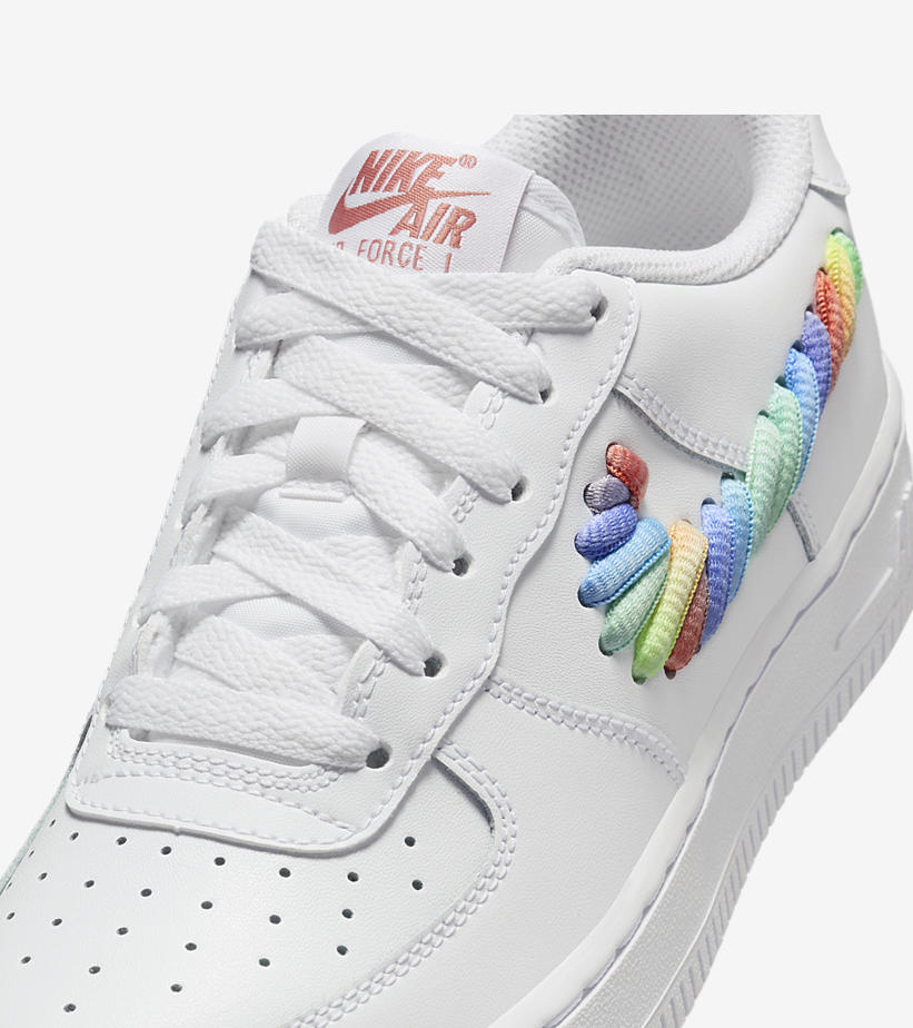 2024年 5/17 発売予定！ナイキ GS エア フォース 1 ロー “レインボーシューレーススウッシュ” (NIKE GS AIR FORCE 1 LOW “Rainbow Shoelace Swooshes”) [FQ4948-100]