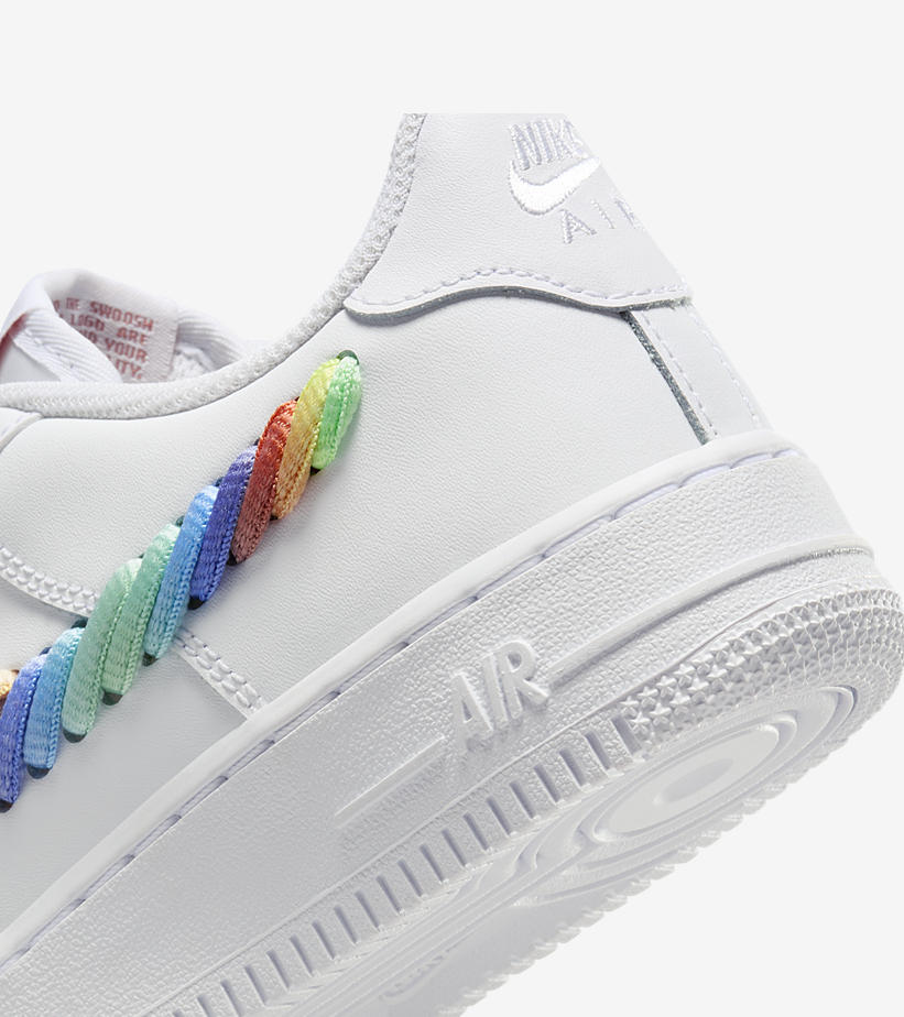 2024年 5/17 発売予定！ナイキ GS エア フォース 1 ロー “レインボーシューレーススウッシュ” (NIKE GS AIR FORCE 1 LOW “Rainbow Shoelace Swooshes”) [FQ4948-100]