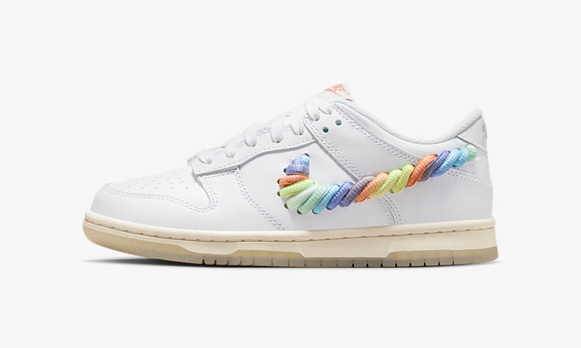 2024年 5/17 発売予定！ナイキ GS ダンク ロー “レインボーシューレーススウッシュ” (NIKE GS DUNK LOW “Rainbow Shoelace Swooshes”) [FN4861-100]