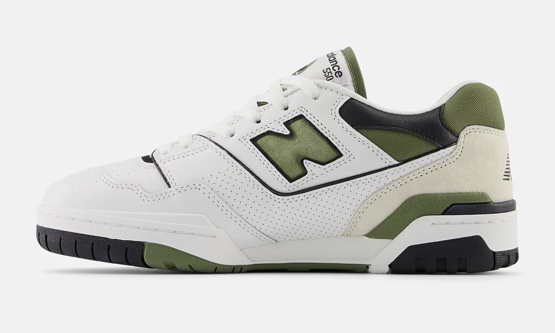 海外発売！New Balance BB550 DOB “White/Dark Olive/Black” (ニューバランス) [BB550DOB]