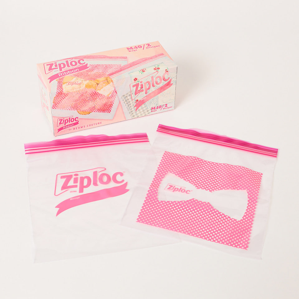 Ziploc × BEAMS COUTURE コラボからピンクのリボンデザインアイテムが1/24 から順次発売 (ジップロック ビームス)
