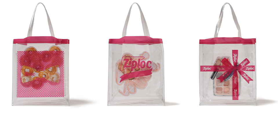 Ziploc × BEAMS COUTURE コラボからピンクのリボンデザインアイテムが1/24 から順次発売 (ジップロック ビームス)