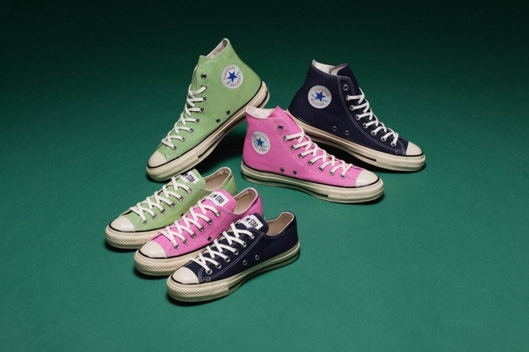 【2024年 1/16 発売】ストロベリー、ピスタチオ、インクブルーの3色を使用した CONVERSE ALL STAR US AGEDCOLORS OX/HI (コンバース オールスター エイジドカラーズ)