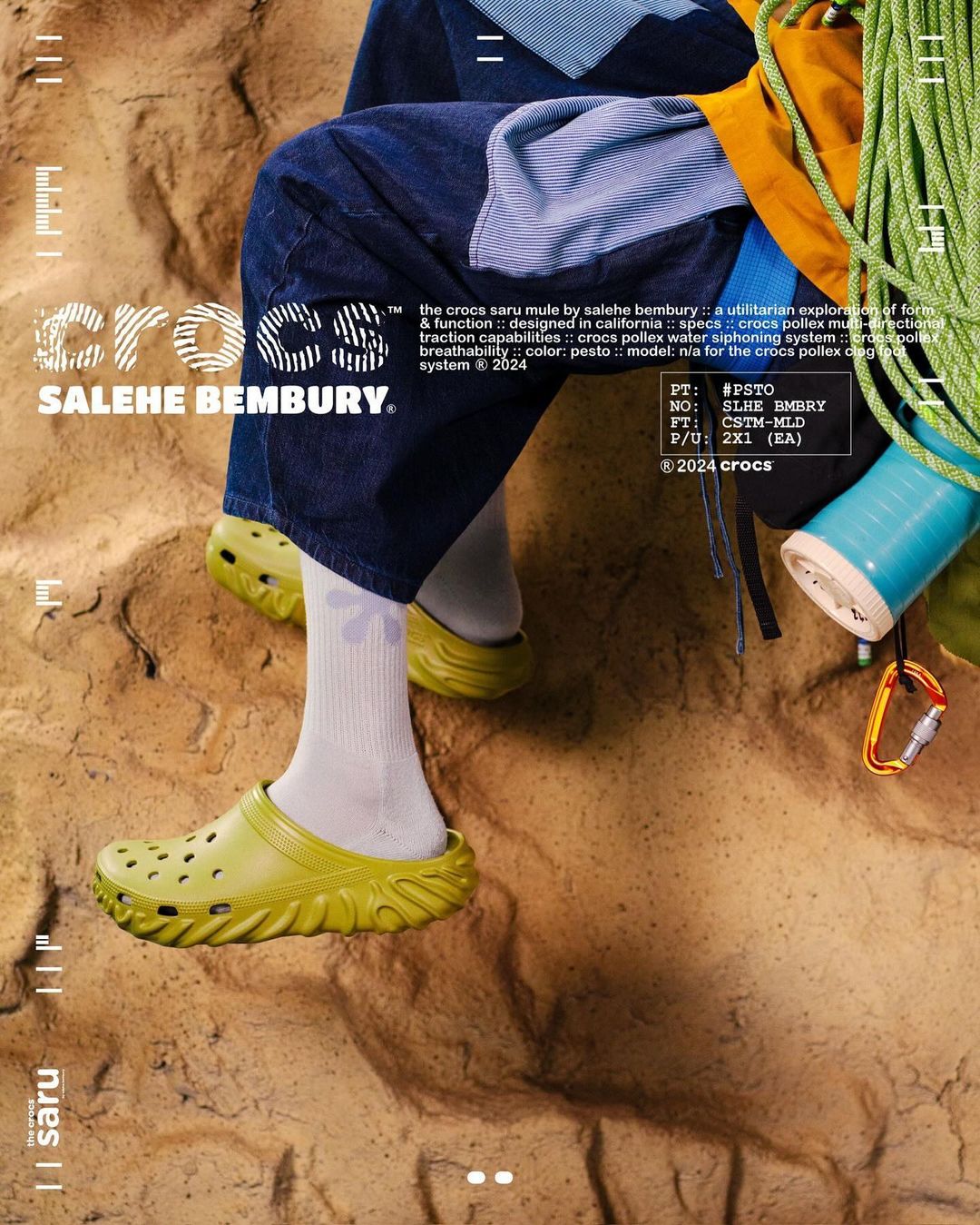 【2024年 3/15 発売】Salehe Bembury × Crocs Pollex Slide “Green” (サレヘ・ベンバリー クロックス)