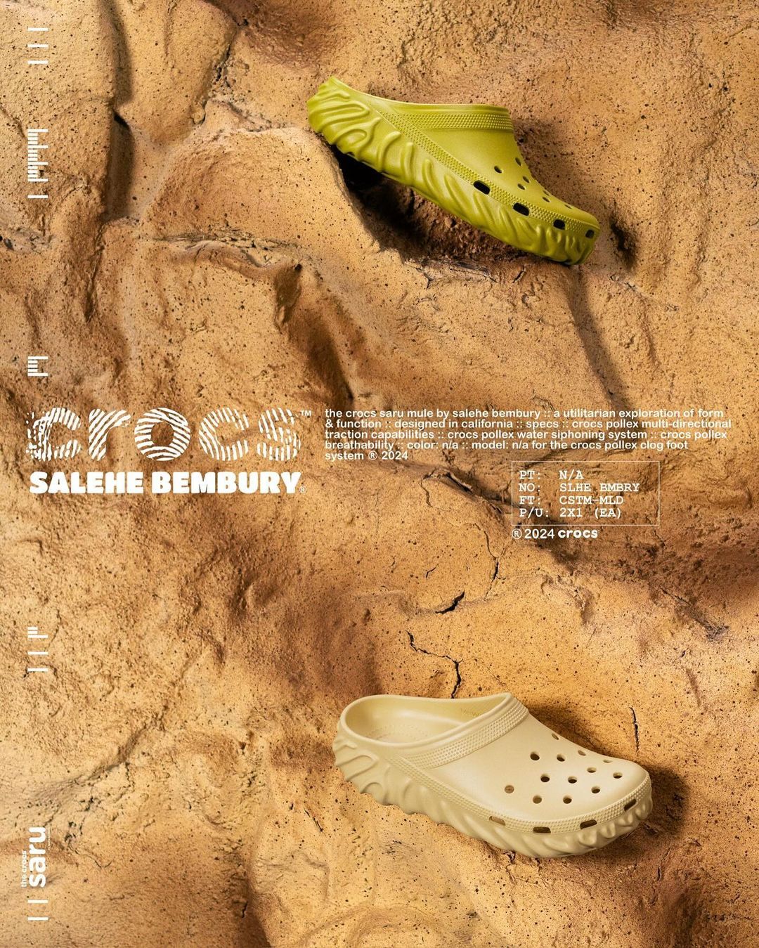 【2024年 3/15 発売】Salehe Bembury × Crocs Pollex Slide “Green” (サレヘ・ベンバリー クロックス)