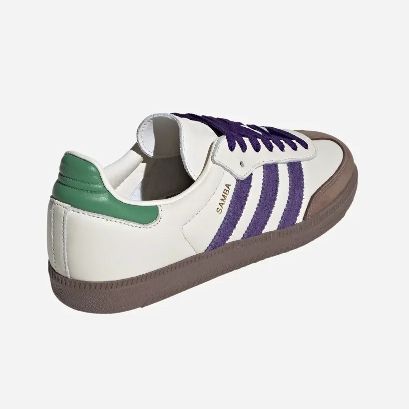 【2024年 3/8 発売】アディダス オリジナルス ウィメンズ サンバ OG “ホワイト/パープル/グリーン” (adidas Originals WMNS SAMBA OG “Off White/Core Purple/Prologue Green”) [ID8349]