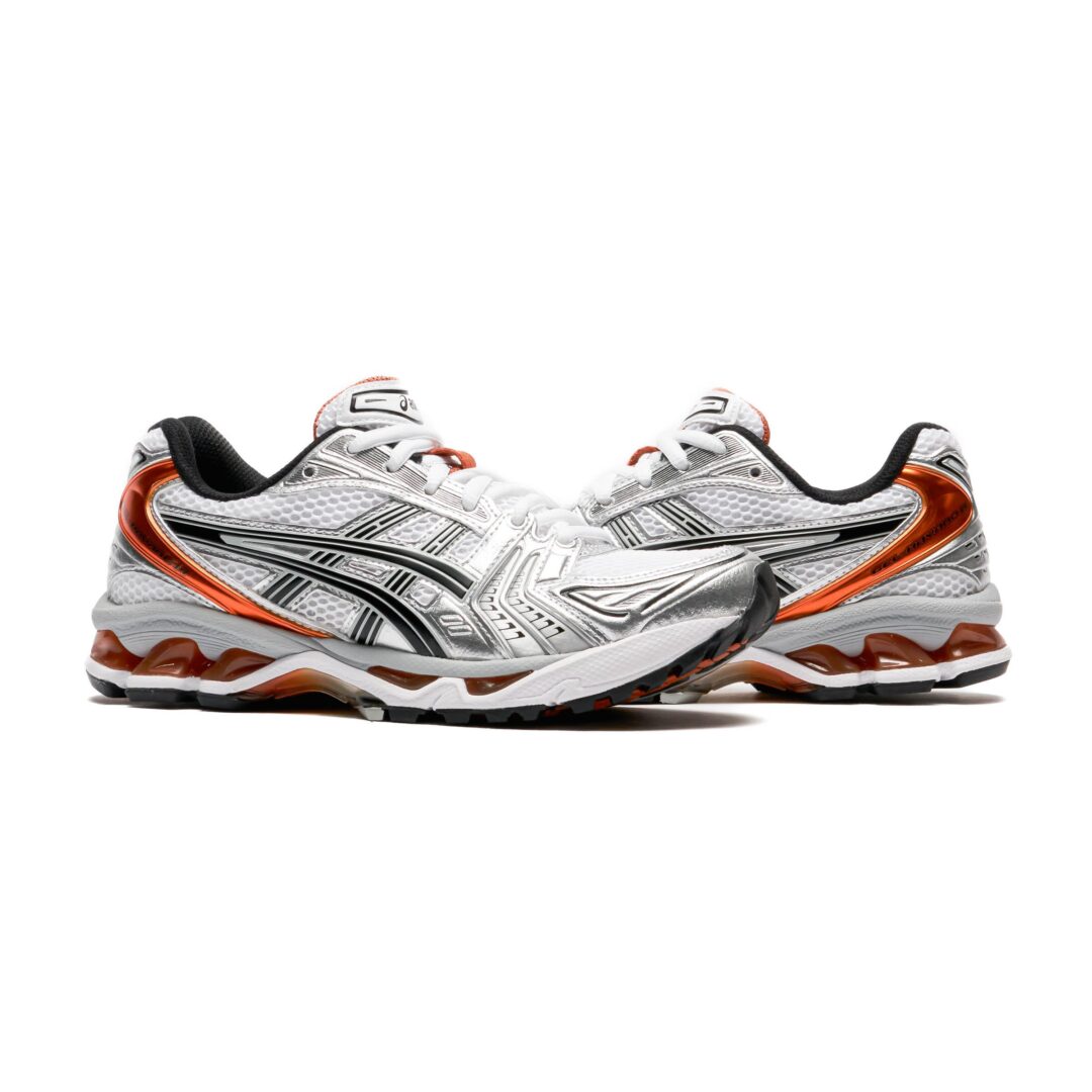 【2024年 3/1 発売】ASICS GEL-KAYANO 14 “WHITE/PIQUANT ORANGE/MALACHITE GREEN” (アシックス ゲルカヤノ 14) [1201A019.109/1201A019.110]