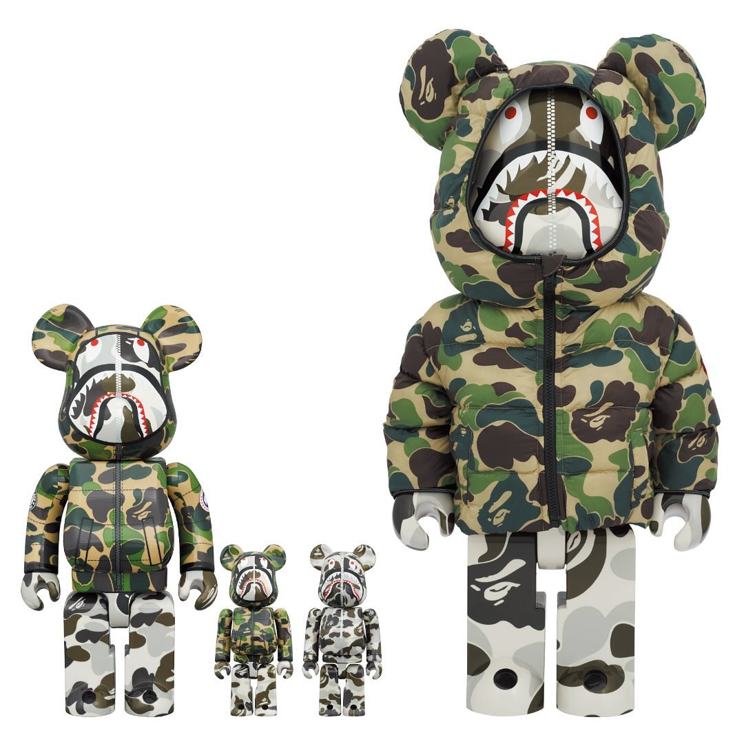 【2024年 2/22、2/23 発売】BE@RBRICK × A BATHING APE × CANADA GOOSE SHARK 100% & 400% / 1000% (べアブリック ア ベイシング エイプ カナダグース)