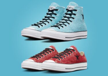 【2024年 3/8 発売】STUSSY × CONVERSE CHUCK 70 OX/HI “Sky Blue/Poppy Red” (ステューシー コンバース チャック 70 “スカイブルー/ポピーレッド”) [A07663C/A07664C]