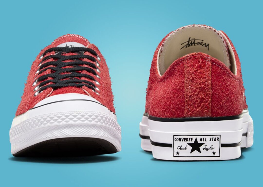 【2024年 3/8 発売】STUSSY × CONVERSE CHUCK 70 OX/HI “Sky Blue/Poppy Red” (ステューシー コンバース チャック 70 “スカイブルー/ポピーレッド”) [A07663C/A07664C]