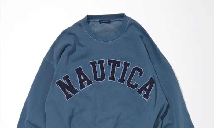 NAUTICA “Pigment Dyed Arch Logo Crewneck Sweatshirt” (ノーティカ “ピグメント ダイ アーチロゴ”)