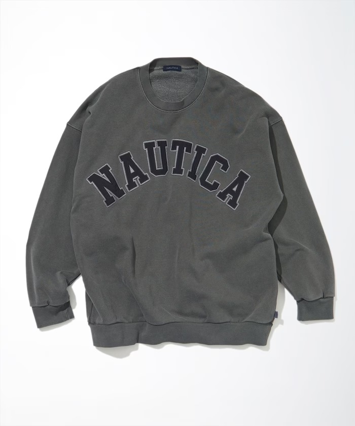 NAUTICA “Pigment Dyed Arch Logo Crewneck Sweatshirt” (ノーティカ “ピグメント ダイ アーチロゴ”)