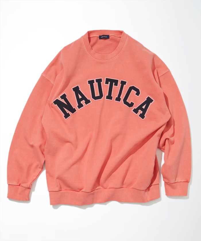 NAUTICA “Pigment Dyed Arch Logo Crewneck Sweatshirt” (ノーティカ “ピグメント ダイ アーチロゴ”)