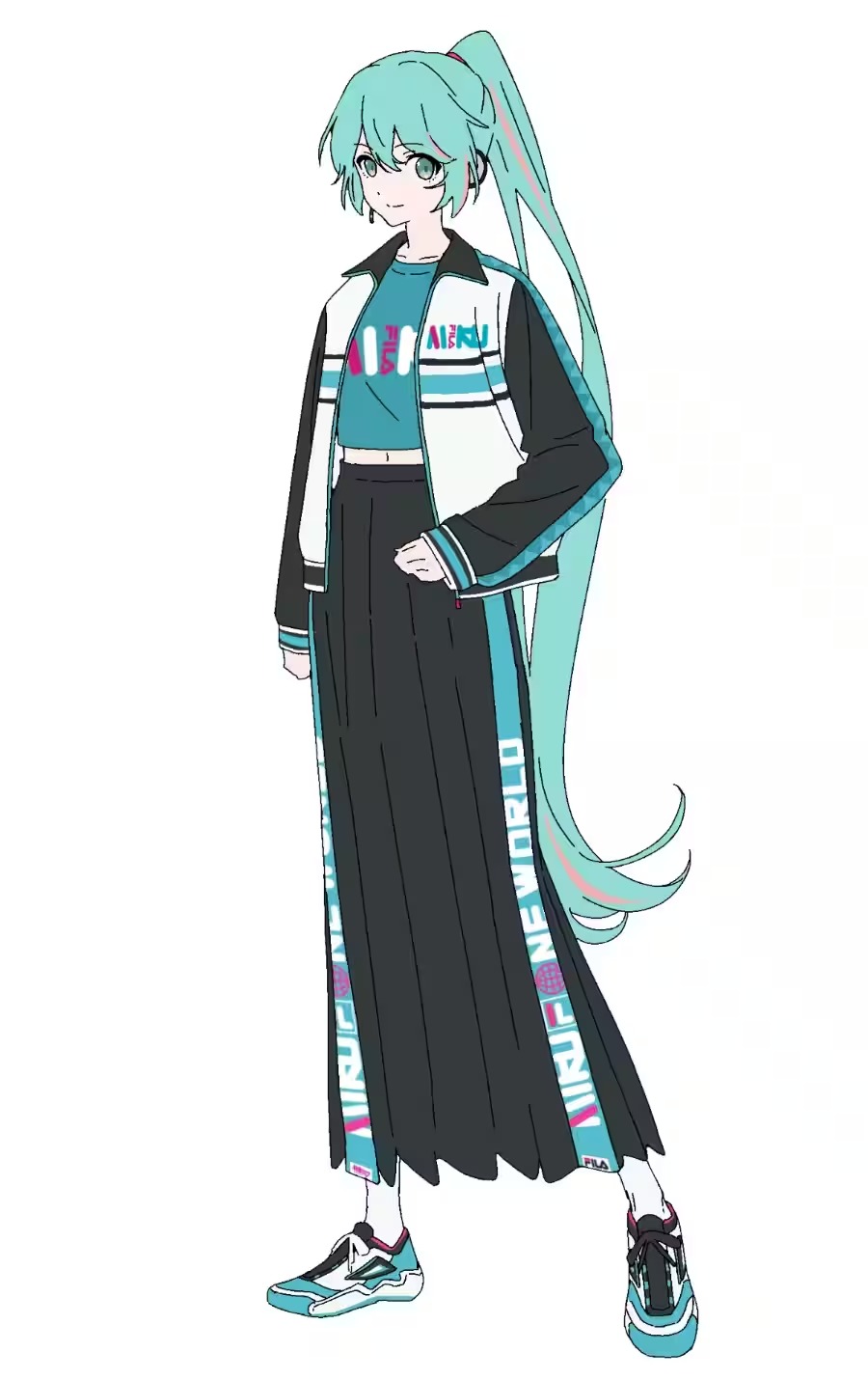 「FILA × 初音ミク」コラボレーションプロジェクト第2弾！HATSUNE MIKU EXPO 10周年記念MV着用モデル“FILA × HATSUNE MIKU Twister”が2024年7月上旬 発売 (フィラ)