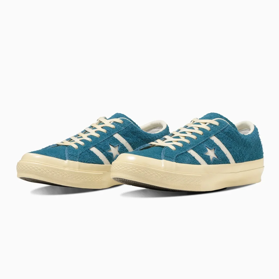 【2024年 2/9 発売】毛足の長いスエード素材を採用した CONVERSE STAR&BARS US SUEDE “Turquoise” (コンバース スター＆バーズ US スエード “ターコイズ”)