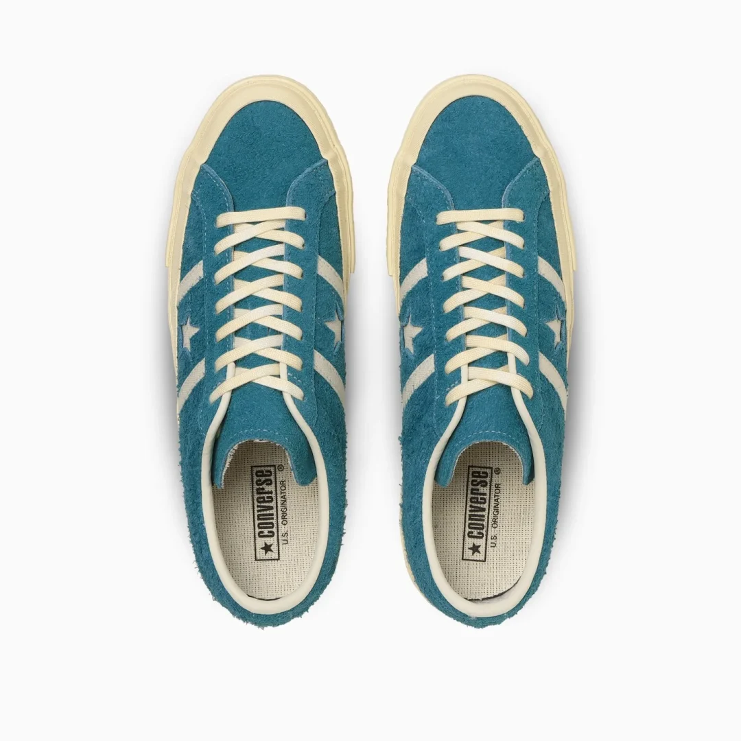 【2024年 2/9 発売】毛足の長いスエード素材を採用した CONVERSE STAR&BARS US SUEDE “Turquoise” (コンバース スター＆バーズ US スエード “ターコイズ”)