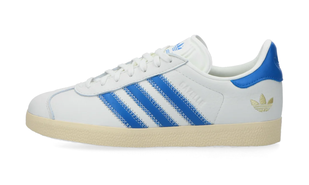 【海外発売】adidas Originals GAZELLE “Ivory/Blue Bird/Gold Metallic” (アディダス オリジナルス ガゼル “アイボリー/ブルー/ゴールド”) [IF4599]