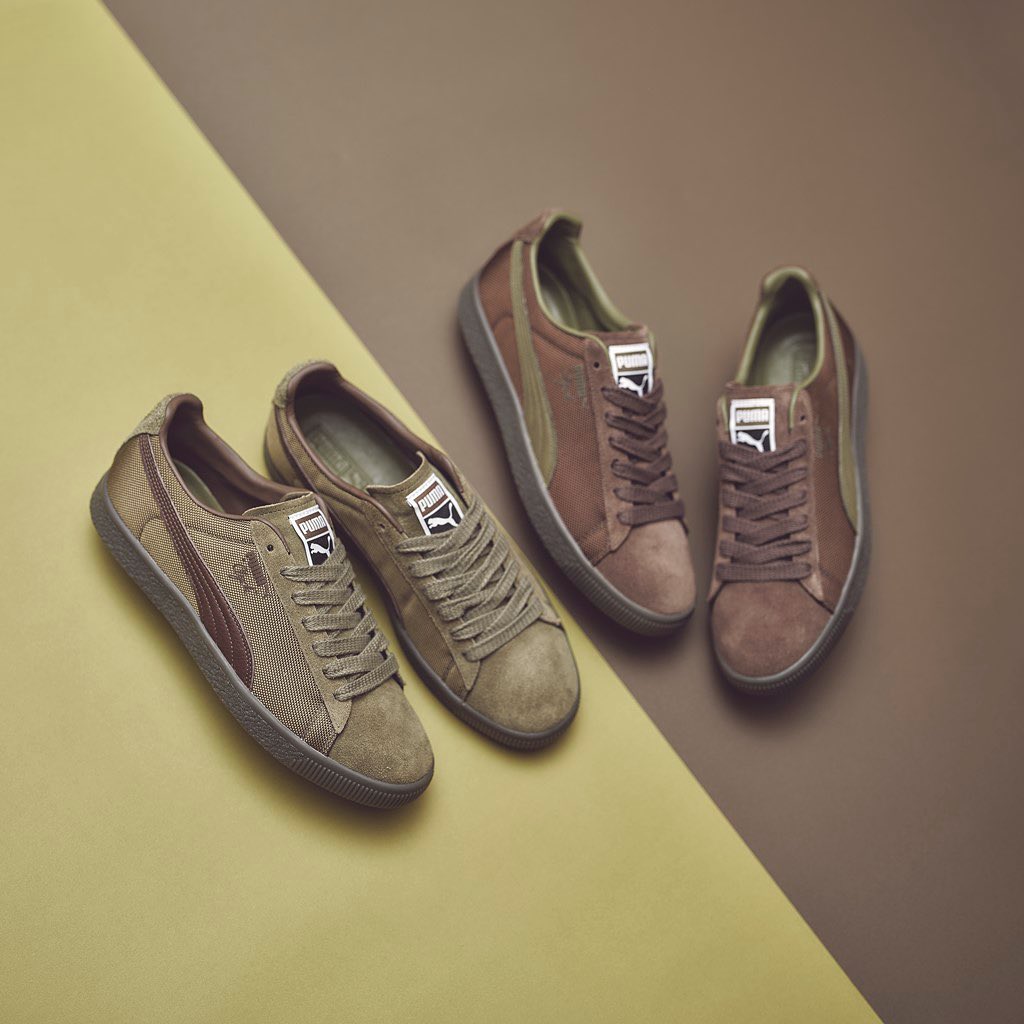 【2024年 2/21 発売】BILLY'S 限定！PUMA CLYDE SOPH "CHOCOLATE/PUMA OLIVE" (ビリーズ プーマ クライド) [396490-01/396490-02]