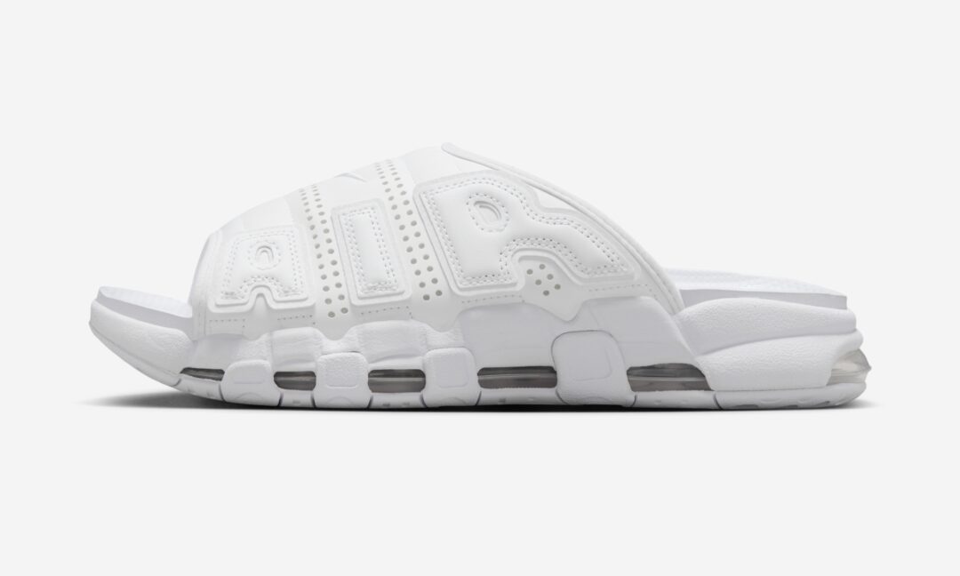 【2024年 3/23 発売】ナイキ エア モア アップテンポ スライド “トリプルホワイト” (NIKE AIR MORE UPTEMPO SLIDE “Triple White”) [FD9883-101]