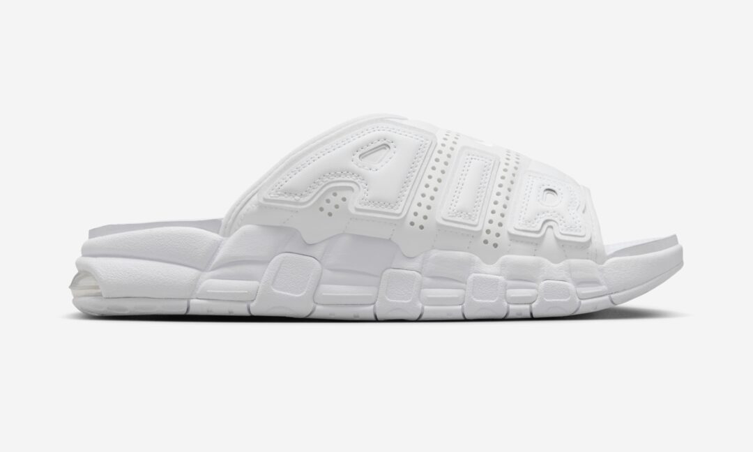 【2024年 3/23 発売】ナイキ エア モア アップテンポ スライド “トリプルホワイト” (NIKE AIR MORE UPTEMPO SLIDE “Triple White”) [FD9883-101]