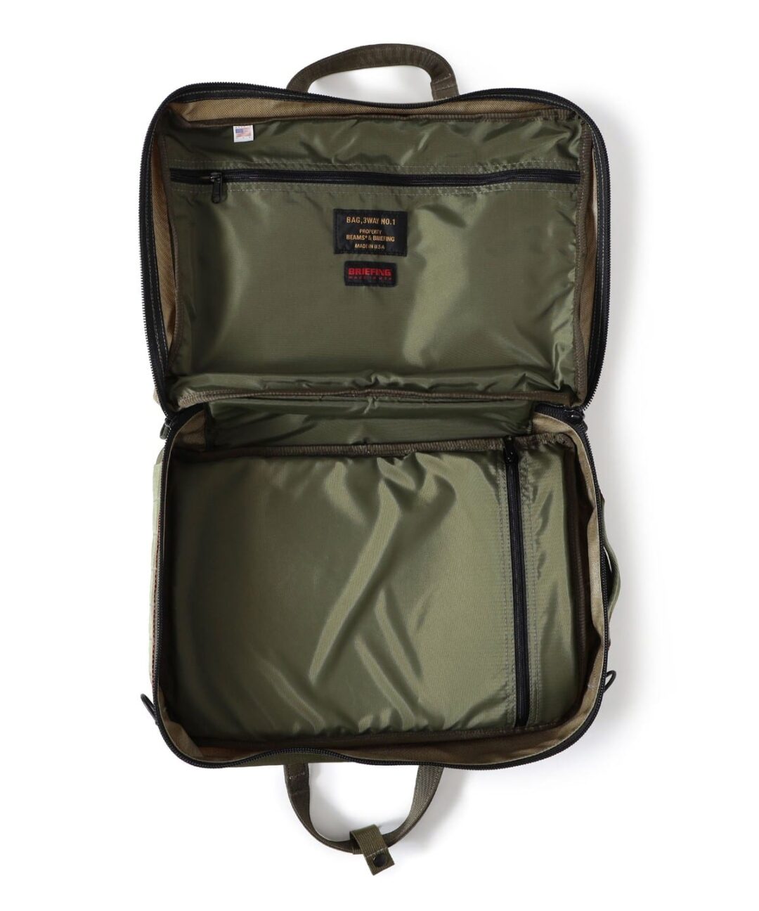 BRIEFING × BEAMS PLUS / 別注 3WAY BAG KHAKI & FLEET MESSENGER BAG KHAKI が発売 (ブリーフィング ビームス プラス)