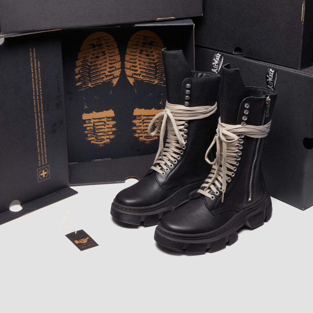 Dr. Martens x RICK OWENS 2024 S/S コラボ第2弾 “Calf Length Boot/Jumbo Lace Boot”が3/7 発売 (ドクターマーチン リック オウエンス 2024年 春夏)