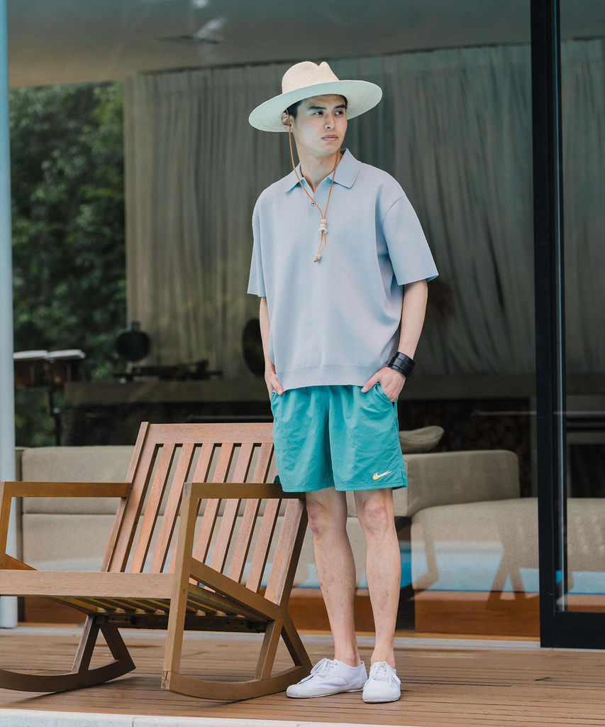 【2024年 4/19 発売】NIKE SWIM ショーツ × EDIFICE 30周年 Swash print boardshorts (水陸着用可能 エディフィス ナイキ スウォッシュ プリント ボードショーツ)