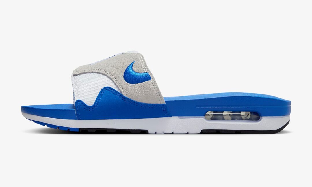 【2024年 4/8 発売】ナイキ エア マックス 1 スライド “ホワイト/ロイヤルブルー” (NIKE AIR MAX 1 SLIDE “White/Royal Blue”) [FJ4007-100]