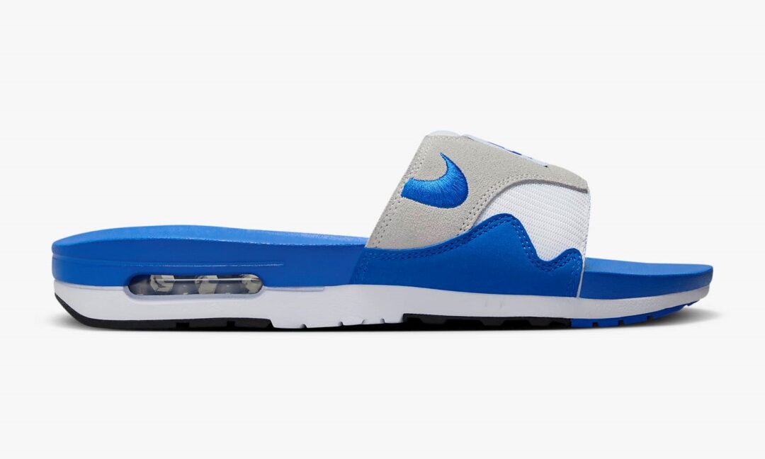 【2024年 4/8 発売】ナイキ エア マックス 1 スライド “ホワイト/ロイヤルブルー” (NIKE AIR MAX 1 SLIDE “White/Royal Blue”) [FJ4007-100]