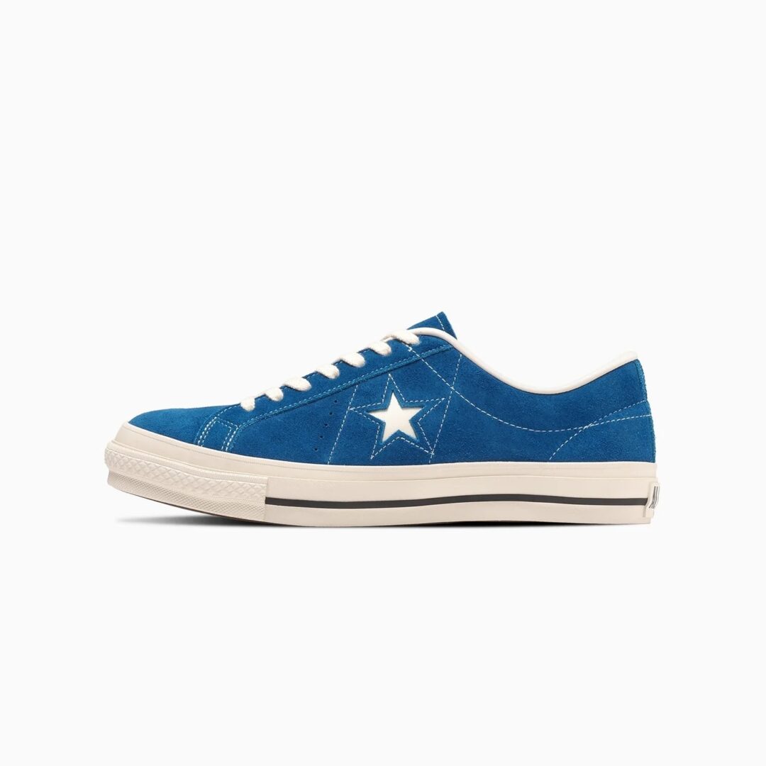 【2024年 5/17 発売】上質な国産スエードをアッパー全面に使用した CONVERSE ONE STAR J SUEDE “Blue” (コンバース ワンスタ－ メイドインジャパン)