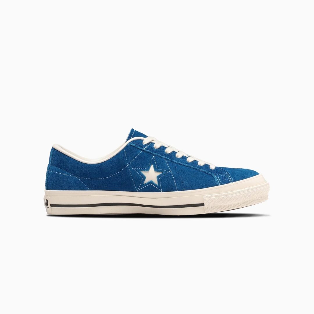 【2024年 5/17 発売】上質な国産スエードをアッパー全面に使用した CONVERSE ONE STAR J SUEDE “Blue” (コンバース ワンスタ－ メイドインジャパン)