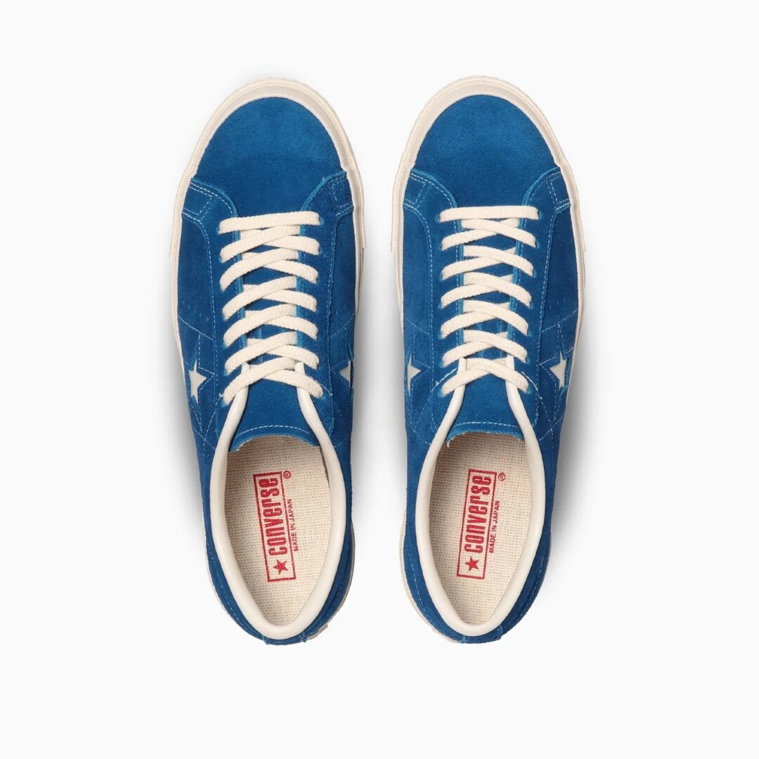 【2024年 5/17 発売】上質な国産スエードをアッパー全面に使用した CONVERSE ONE STAR J SUEDE “Blue” (コンバース ワンスタ－ メイドインジャパン)