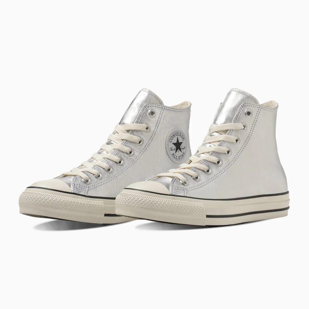 【2024年 4/26 発売】上品なシルバーのレザーを採用した CONVERSE LEATHER ALL STAR (R) OX/HI (コンバース レザー オールスター)