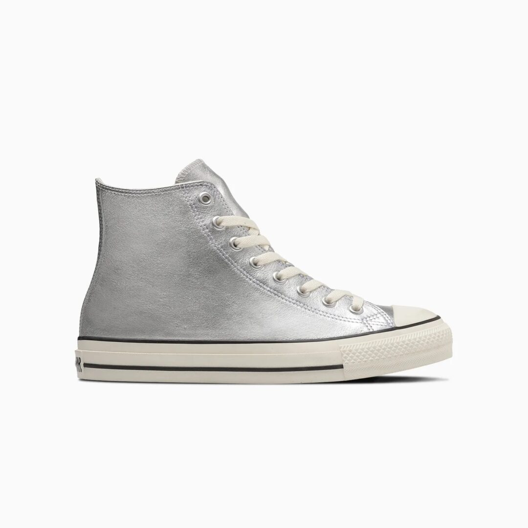 【2024年 4/26 発売】上品なシルバーのレザーを採用した CONVERSE LEATHER ALL STAR (R) OX/HI (コンバース レザー オールスター)