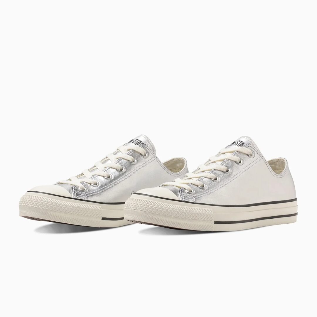 【2024年 4/26 発売】上品なシルバーのレザーを採用した CONVERSE LEATHER ALL STAR (R) OX/HI (コンバース レザー オールスター)