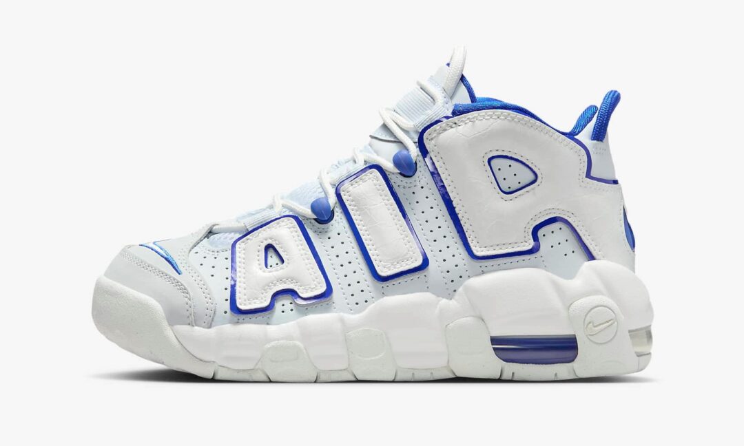 【海外発売】ナイキ GS エア モア アップテンポ “サミットホワイト/レーザーブルー” (NIKE GS AIR MORE UPTEMPO “Summit White/Racer Blue”) [FN4857-100]