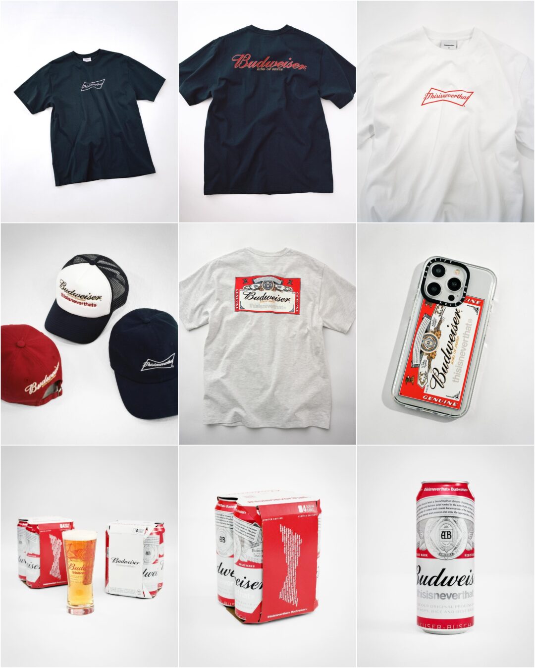 thisisneverthat × Budweiser コラボレーションが2024年 4/26 発売 (ディスイズネバーザット バドワイザー)