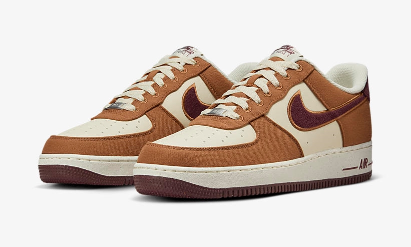 【2024年 発売予定】ナイキ エア フォース 1 07 ロー “ライトブリティッシュタン/バーガンディクラッシュ” (NIKE AIR FORCE 1 07 LOW “Light British Tan/Burgundy Crush”) [FQ8713-200]