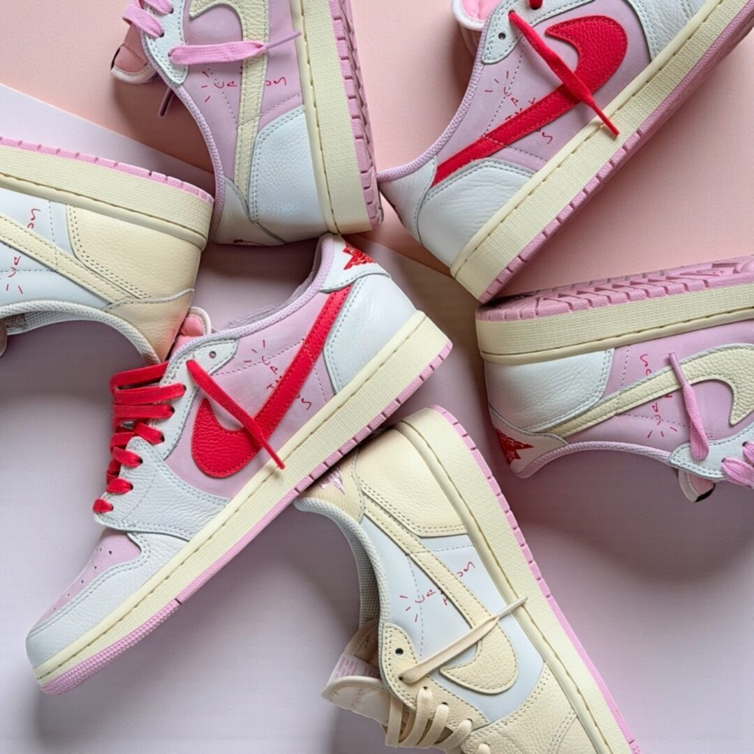 【2026年 5/29 発売】Travis Scott × NIKE AIR JORDAN 1 RETRO LOW OG SP “Sail/Shy Pink” (トラヴィス・スコット ナイキ エア ジョーダン 1 ロー “セイル/スカイピンク”) [IQ7604-100/IQ7604-101]