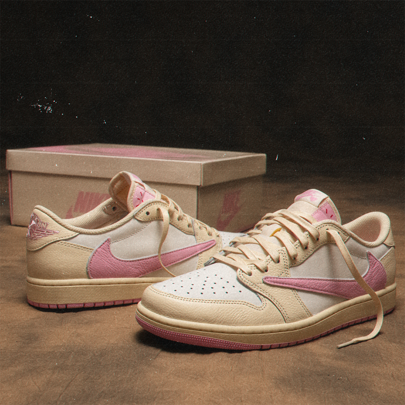 【2026年 5/29 発売】Travis Scott × NIKE AIR JORDAN 1 RETRO LOW OG SP “Sail/Shy Pink” (トラヴィス・スコット ナイキ エア ジョーダン 1 ロー “セイル/スカイピンク”) [IQ7604-100/IQ7604-101]