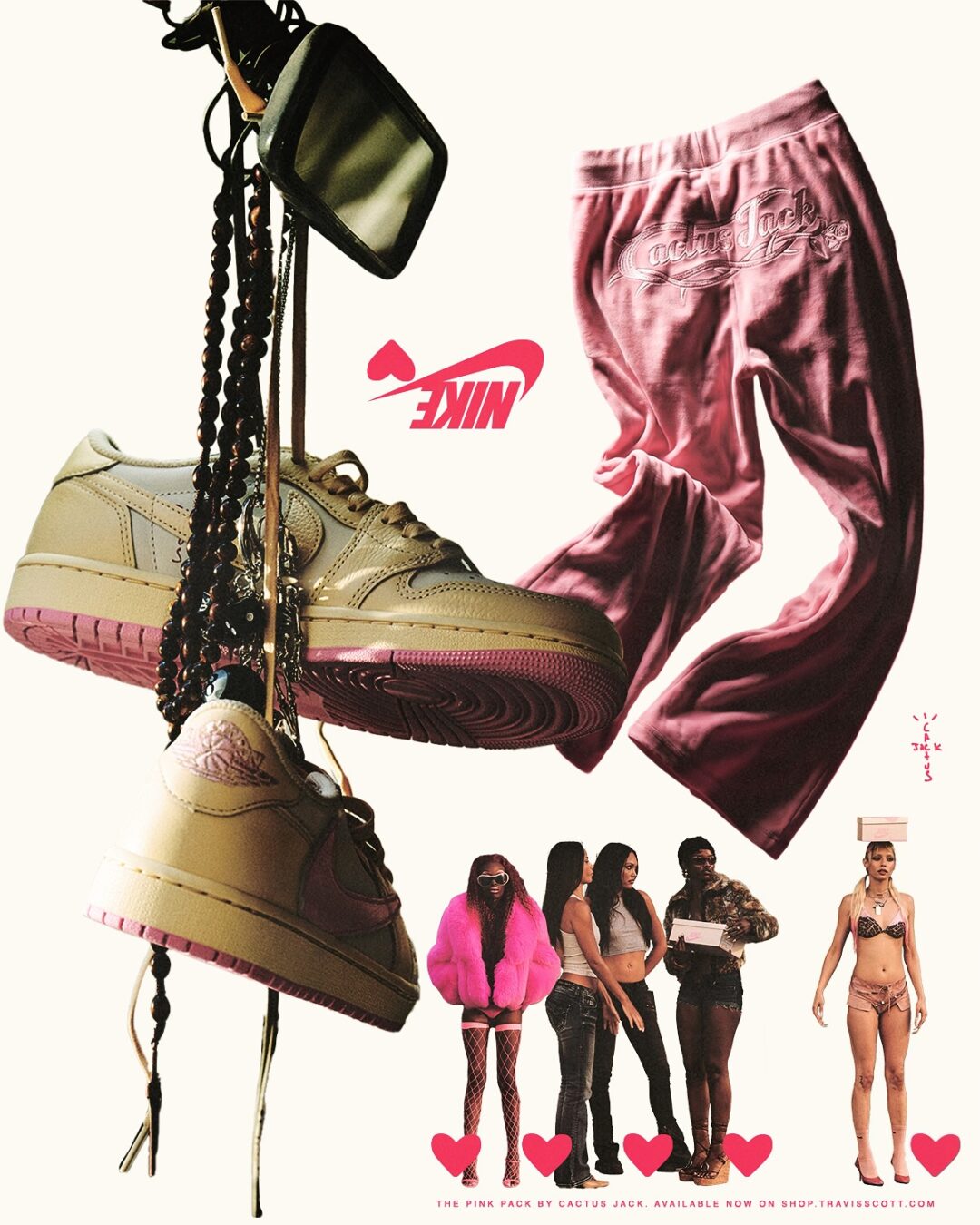 【2026年 5/29 発売】Travis Scott × NIKE AIR JORDAN 1 RETRO LOW OG SP “Sail/Shy Pink” (トラヴィス・スコット ナイキ エア ジョーダン 1 ロー “セイル/スカイピンク”) [IQ7604-100/IQ7604-101]