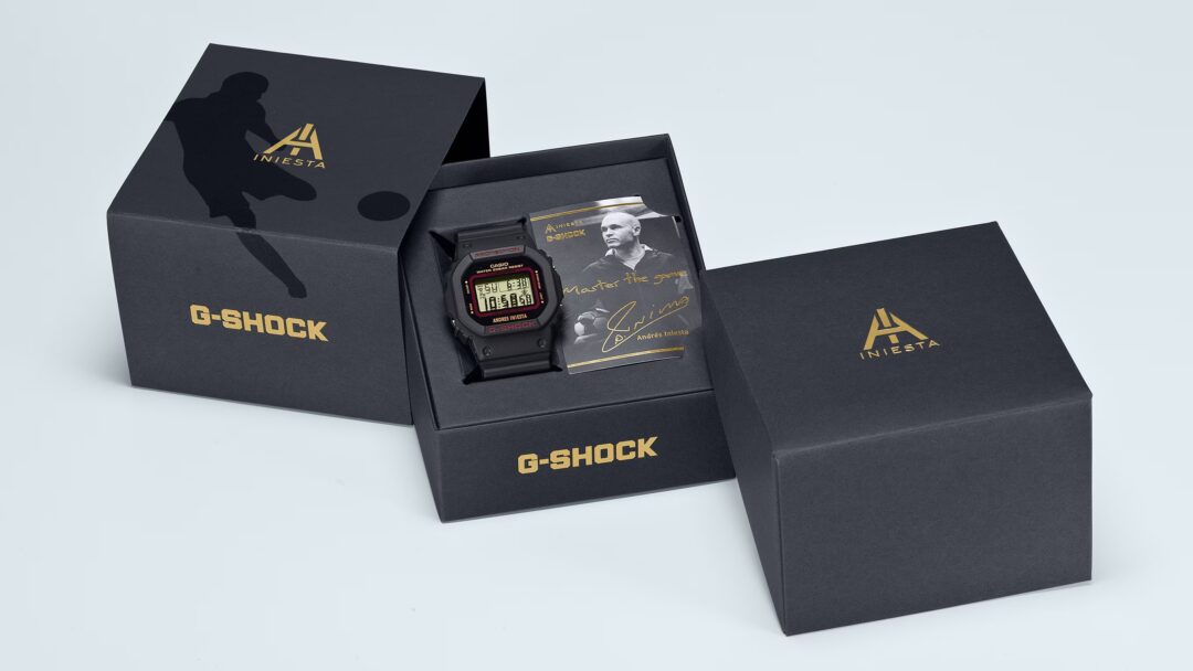 サッカー イニエスタ × G-SHOCK シグネチャーモデル「DW-5600AI-1JR」が2024年 5/11 発売 (Andrés Iniesta Gショック ジーショック)