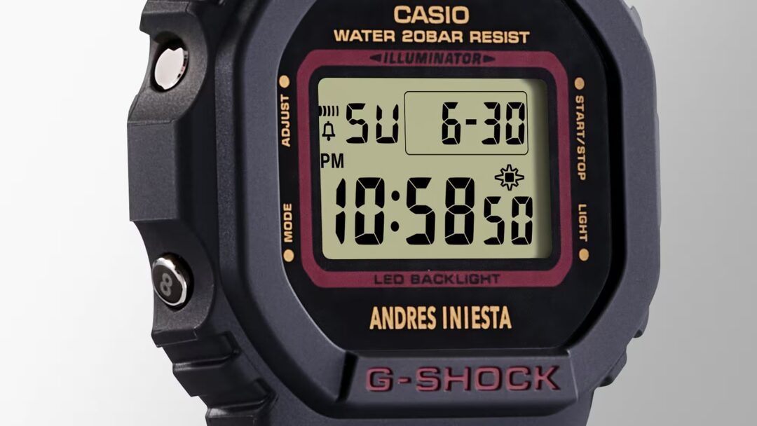 サッカー イニエスタ × G-SHOCK シグネチャーモデル「DW-5600AI-1JR」が2024年 5/11 発売 (Andrés Iniesta Gショック ジーショック)