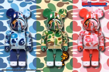 【2024年 6/1 発売】BE@BRICK × A BATHING APE BABY MILO CAMO SHARK 100% & 4000% (ベアブリック ア ベイシング エイプ ベイビーマイロ カモシャーク)