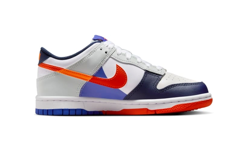 【2024年 発売予定】NIKE GS DUNK LOW “White/Light Silver/Midnight Navy” (ナイキ ダンク ロー “ホワイト/ライトシルバー/ミッドナイトネイビー”) [FQ7674-100]