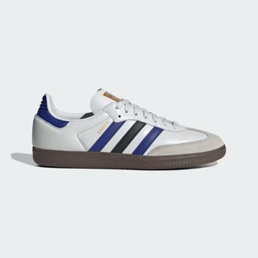 【2024年 発売】adidas Originals SAMBA OG “Crystal White/Active Blue/Matte Gold” (アディダス オリジナルス サンバ OG “ホワイト/アクティブブルー/ゴールド”) [ID1381]