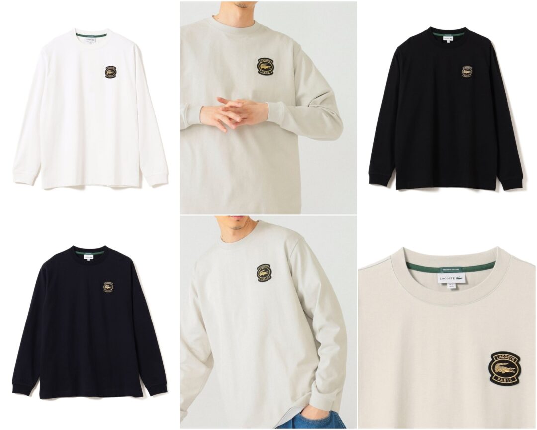 【2024 FW】LACOSTE × BEAMS / 別注 ゴールドバッジ ロングスリーブTシャツが2024年 11月上旬 発売 (ラコステ ビームス)